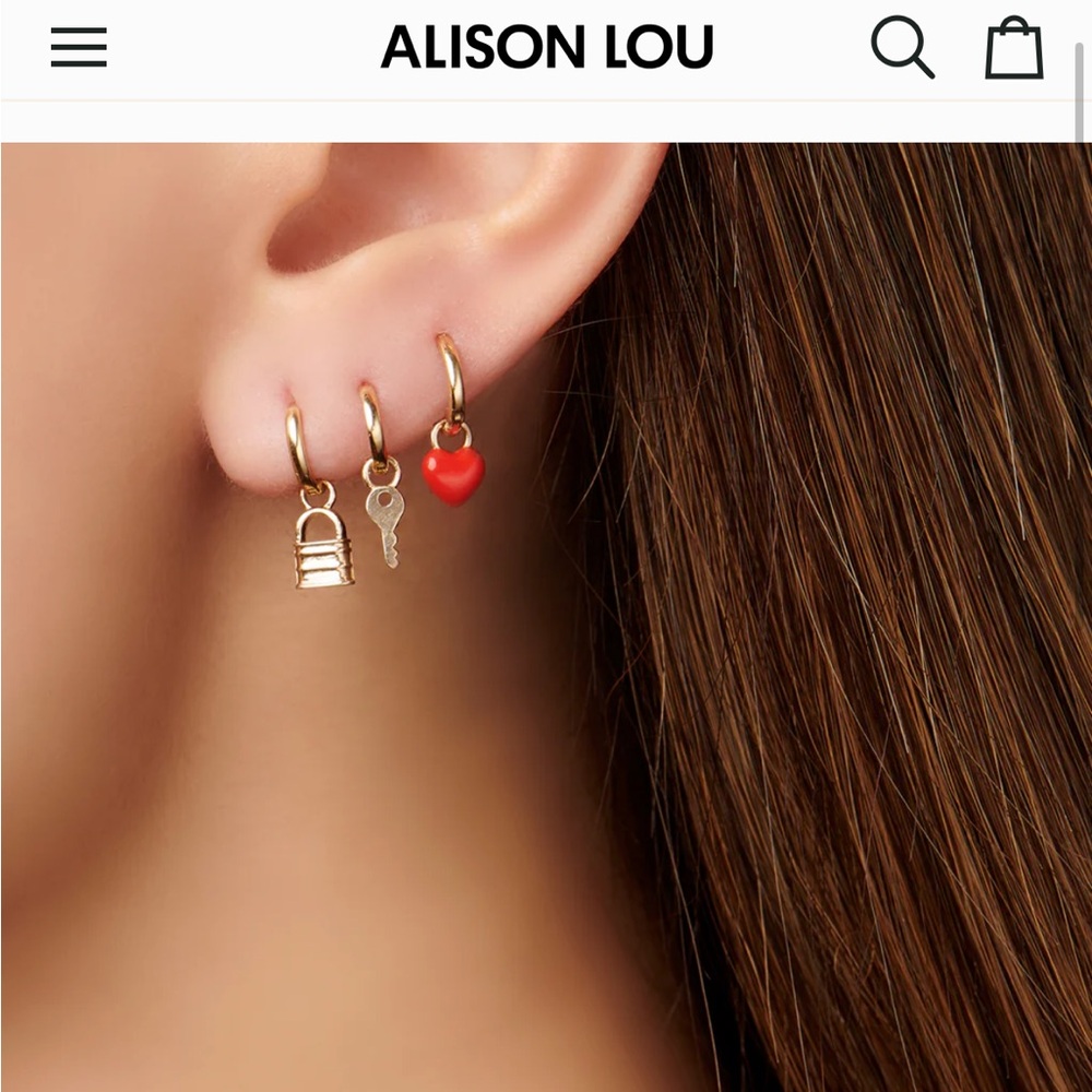 Alison Lou Lock and Key Huggies